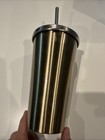 Starbucks Stainless Steel Tumbler Straw Cold Cup Mermaid 16 Oz 2014 L Gold