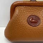Small Vintage Dooney   Bourke Kisslock Pouch Coin Purse Tan Brown Leather Clean