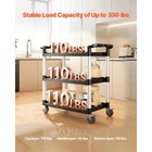 Uimoso Heavy Duty Utility Cart 500 Lbs Capacity 3-tier Service Cart With Wheels