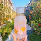 Authentic Starbucks China 2021 Pink Sakura 13oz 390ml Glass Cup With Handbag