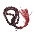 Islamic Prayer Beads Tasbih Misbaha 33 Beads Dark Red Brown With Red Tassel