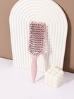Curling Styling Brush Hollow Massage Comb For Real Hair Wigs Nylon Bristles