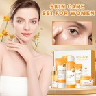 Vitamin C Brightening Skin Care Set 5in1 Cleanser Toner Serum Cream Gift Women  