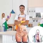 Funny Personality Apron Bikini Series Cartoon Pattern Muscle Adults Teens Aprons