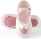 Ballet Shoes For Girls  Satin Dance Practice Slippers Split Soft Leather Flat   