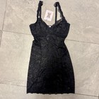 Savage X Fenty By Rihanna Black Floral Lace Slip Dress Festival Lingerie Unlined
