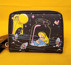 Loungefly Disney Alice In Wonderland Glow-in-the-dark Zip Around Wallet New