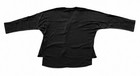 Women   s Black Lightweight Blouse Oversized Dolman Sleeve V-neck High-low Top - S
