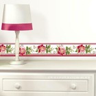 Waverly Floral Wallpaper Border Pink Red Vintage Rose Cabbage Flower 15  X 6 83 