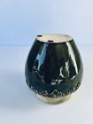 Vintage Hosley Pottery Green Raised Leaf Design Flower Vase Planter Beauty Mcm