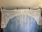 Vtg 80s 90s Quaker Lace White Christmas Bows Snowflakes Curtain Valance Swag Usa