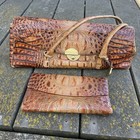 Vintage Brahmin Rosalie Baguette Handbag With Wallet And Ckbook Cover 3 Pieces
