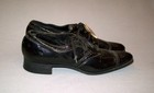 Old Antique Vtg C 1920s Deadstock Womens Edwardian Black Leather Shoes Size 5