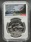 2015 North American Sportfish Largemouth Bass 1 Oz Ngc Pf70 Ucam Silver Coin