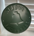 Bell System Vintage Public Telephone Sign Round Metal  11 3 4 Diameter