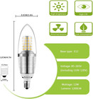 E12 Led Candelabra Bulb  12w Daylight White 6000k Led Candle Bulbs  80-10