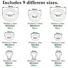 820 Pcs White Nylon Flat Washers Assortment Kit For Bolts Screws M2-m12