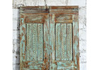 Antique Double Door Rustic Blue Vintage Wood Sliding Barn Door Pantry Closet 80