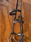 Used English Fancy Stitched Horse Bridle English Dark Havana Snaffle Leather