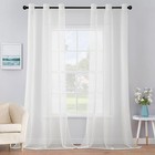 Elegant Sheer Curtains 84  Long - 2 Panels Grommet Light Filtering Drapes For Be
