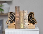 Vintage Brass Butterfly Bookends - Decorative Heavy Duty Book Holders