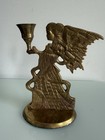 Vintage Brass Winged Angel Candle Holder Figurine Art Deco 7