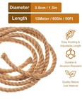 Thick Twisted Manila Ropes 1 5inch  50ft Natural Jute Rope Heavy Duty Hemp Rope