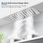 48-inch Range Hood Built-in insert 48 Inch  Stainless Steel Kitchen Vent 600 Cfm