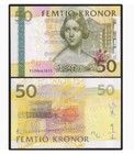 2011 Sweden 50 Kronor P-64 Unc New Banknote