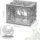 Rustic Silver Wooden Wedding Card Box With Light For Reception And Gifts