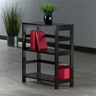 Winsome Leo 2-section Wide Transitional Solid Wood Storage Book Shelf - Espresso