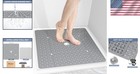 Shower Mat Non Slip Drainage 27x27 Inch Extra Large Tpe Safe Rug Grey