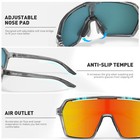 Kapvoe Polarized Sunglasses Uv400 Riding Running Baseball Eyewear Sports Glasses