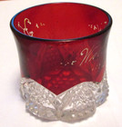 Antique 1904 World s Fair Ruby Red Flash Shot Glass Souvenir St  Louis  Missouri