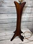 Mid Century Modern Danish Teak Wood Table Lamp Vintage Scandinavian 18   