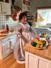 1 12 Scale Dollhouse Miniature    beryl The Cook    Porcelain Doll In Apron And Cap
