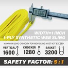 Kodiak 1 x10ft 1-ply Web Sling Lifting Sling Strap Twisted Eye 1600lb  1 Pack 