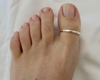 Solid Metal 925 Silver Women s Big Adjustable Band Toe Ring White Gold Plated