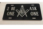 Mason Masonic Black Engraved Metal Anything Aluminum License Plate New Cond 