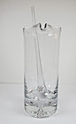 Vtg Cocktail Mixer Glass Pitcher With Stirrer Martini Dove Tail Mouth Pour 8 5 h