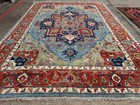 10x14 Blue Rug Hand-knotted Handmade Oriental Handwoven New Wool Soft Big Heriz