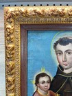 Antique Mexican Retablo C1825 San Antonio De Padua Christ Child Canvas Folk Art