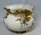 Antique American Belleek Ceramic Art Co   cac  Hand-painted Bowl Jeweled Gold