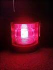 Antique Perko Nautical Lamp With Red Glass Rare