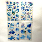 Blue Bubble Splash Stickers 4 Sheets Junk Journals Collage Scrapbooking
