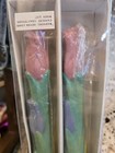 Nib Vintage Set Of Two Tapered Candles Tulip Design Dept 56