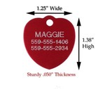 Large Heart Dog Cat Pet Id Name Tags Custom Engraved Tag Up To 5 Lines Free Ship