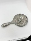 Antique Floral Art Nouveau Repousse Silver-plated Hand Mirror
