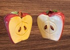 Vintage Ceramic  stand Up  Red Apple Fruit Napkin Rings Set Of 5