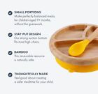 Avanchy Baby Plate Divided Bamboo Toddler Food With Silicone Spoon - Pink